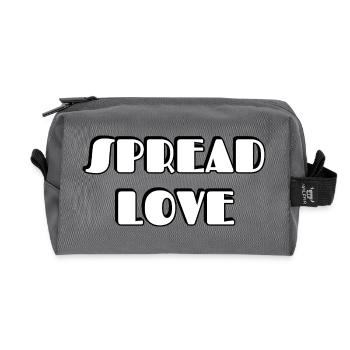 Spread Love Bold Typographic Design - Recycelte Kulturtasche - Anthrazit - Vorne