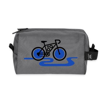 Modern E-Bike Gear Motor - Recycled Toiletry Zip Bag - anthracite - Front