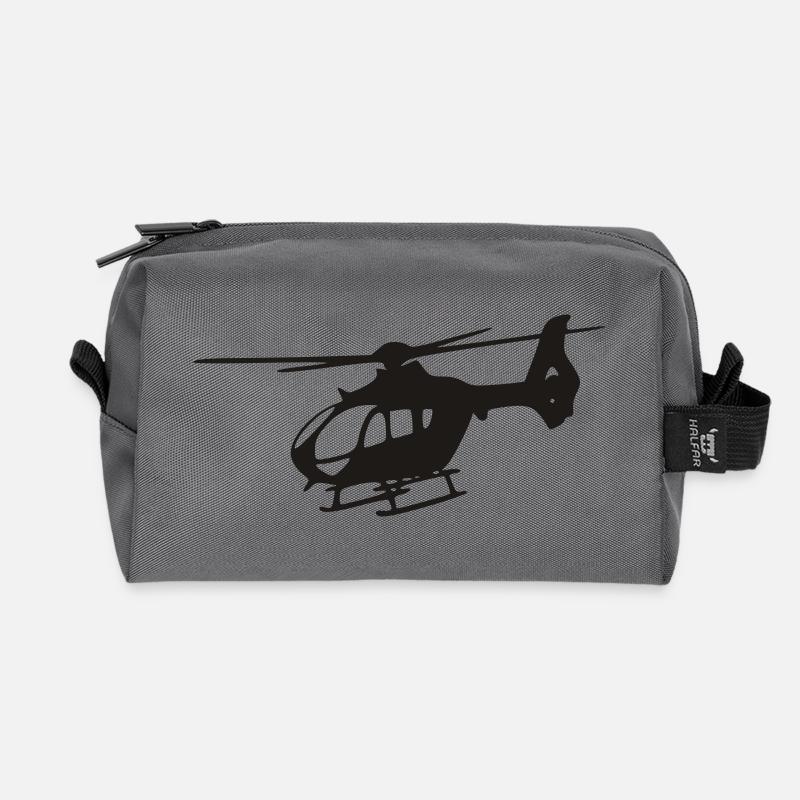 EC-135 Hubschrauber - Recycelte Kulturtasche - Anthrazit