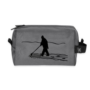 Push the snow - Recycled Toiletry Zip Bag - anthracite - Front