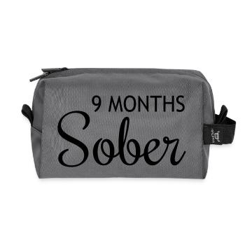9 Months Sober - Recycled Toiletry Zip Bag - anthracite - Front