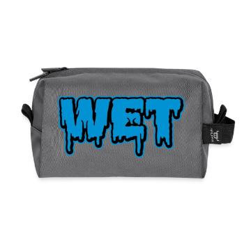 Wet | feucht | nass | Slime - Recycled Toiletry Zip Bag - anthracite - Front
