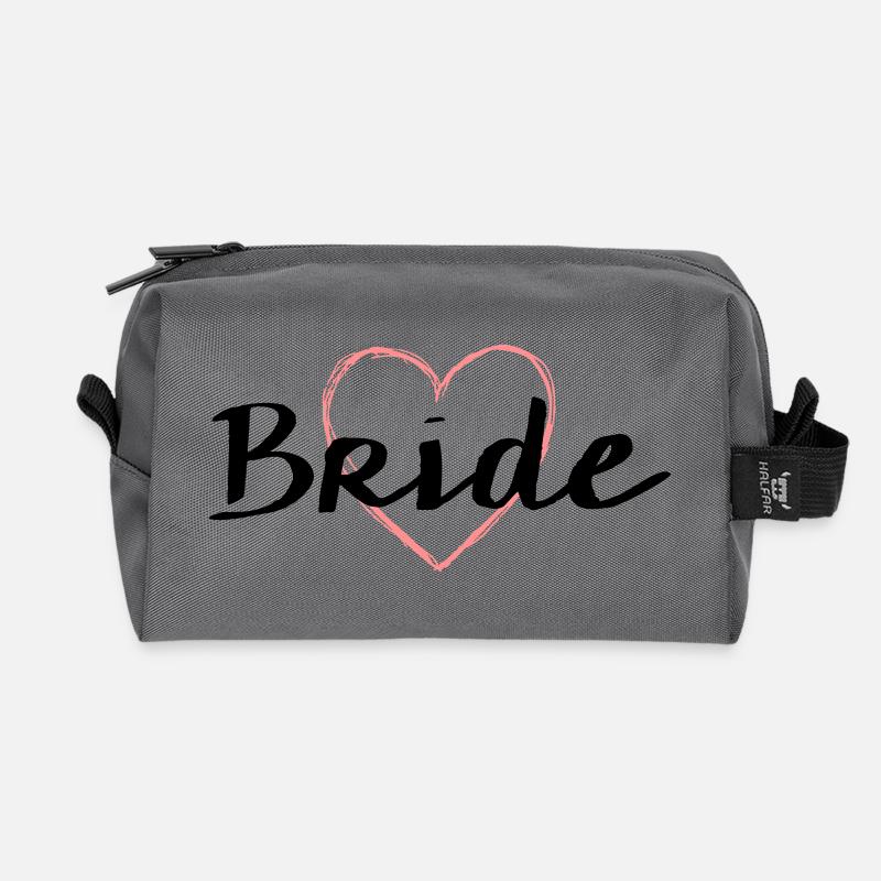Bride Herz Junggesellenabschied Hochzeit - Recycelte Kulturtasche - Anthrazit