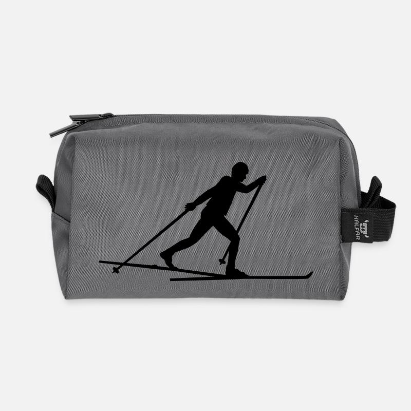 Langlauf, Langläufer - Recycelte Kulturtasche - Anthrazit