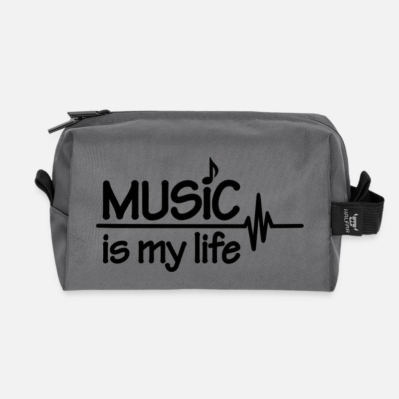 Music is my life - Recycelte Kulturtasche - Anthrazit