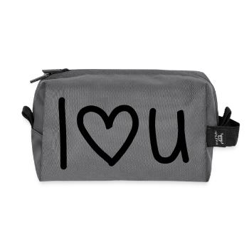 I Lovee You - Recycled Toiletry Zip Bag - anthracite - Front