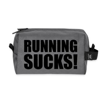 Running Sucks - Recycled Toiletry Zip Bag - anthracite - Front