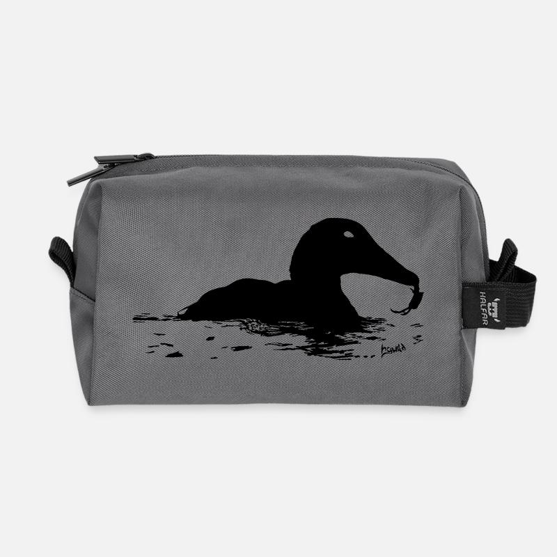 HGWild - Eider duck with crab - Recycled Toiletry Zip Bag - anthracite