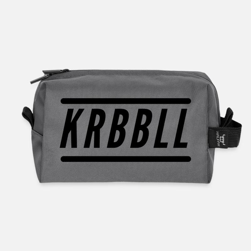 Korbball -KRBBLL- schwarze Schrift - Recycelte Kulturtasche - Anthrazit