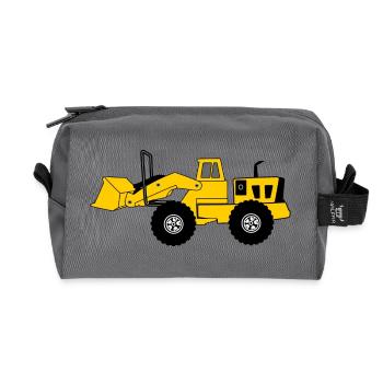 Yellow Bulldozer - Recycled Toiletry Zip Bag - anthracite - Front