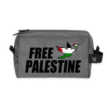Free palestine - Trousse de toilette en tissu recyclé - anthracite - Devant