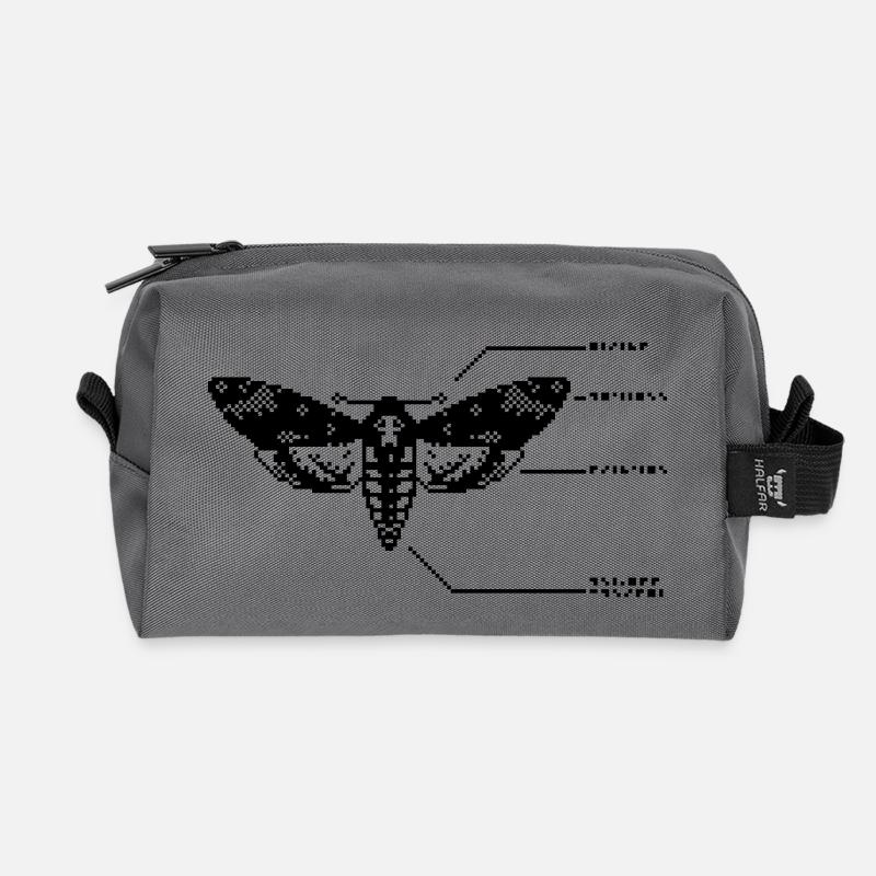 1bit Pixel Totenkopfschwärmer - Recycelte Kulturtasche - Anthrazit