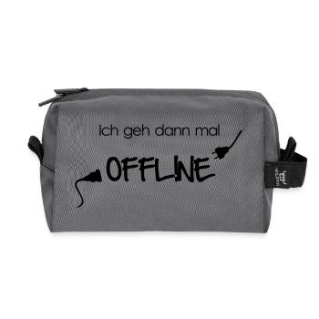 Offline Gehen - Go off - Recycelte Kulturtasche - Anthrazit - Vorne