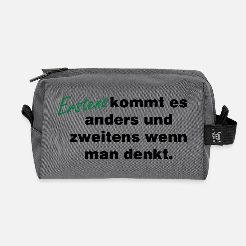 Wenn_man_denkt - Recycelte Kulturtasche - Anthrazit