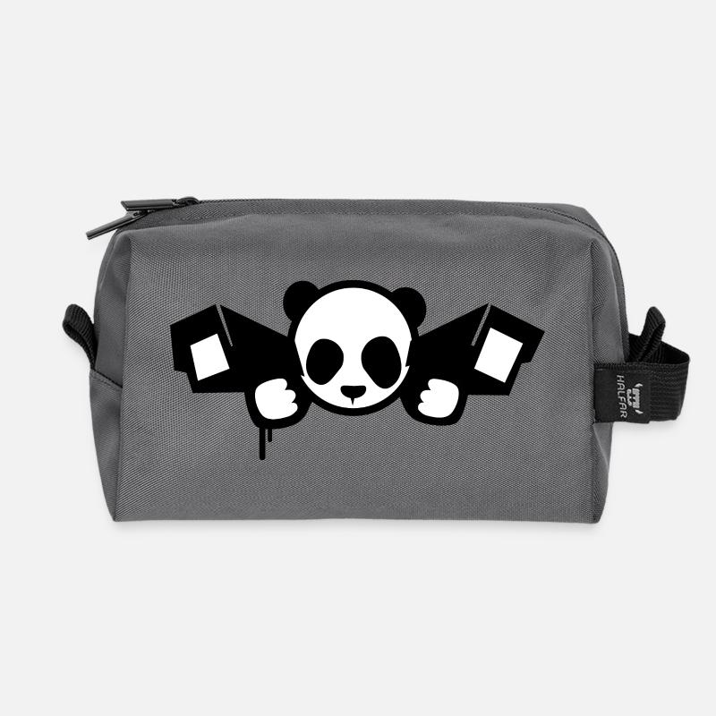 Surveillance Panda – Urban Graphic Style - Recycelte Kulturtasche - Anthrazit