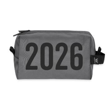 2026 New Year's Eve - Recycled Toiletry Zip Bag - anthracite - Front