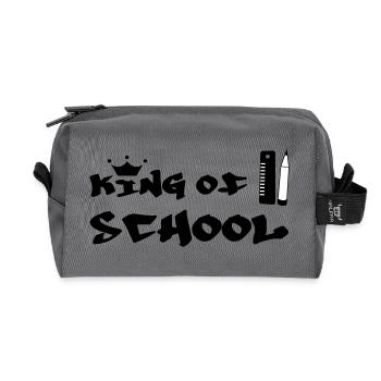 King of Recreation: Urban King of School - Recycled Toiletry Zip Bag - anthracite - Front
