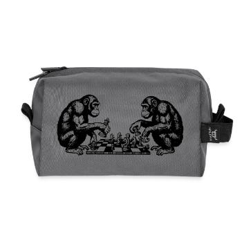 Affen spielen Schach-T-Shirt - Recycelte Kulturtasche - Anthrazit - Vorne