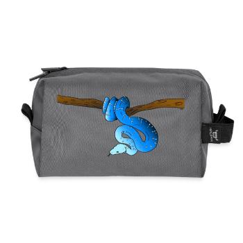 Blue Snake - Recycled Toiletry Zip Bag - anthracite - Front