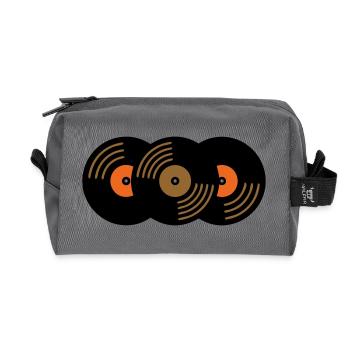 Collection de disques vinyles Fan de musique - Trousse de toilette en tissu recyclé - anthracite - Devant