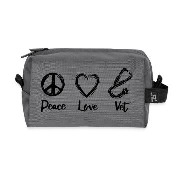 Vet Love - Recycled Toiletry Zip Bag - anthracite - Front