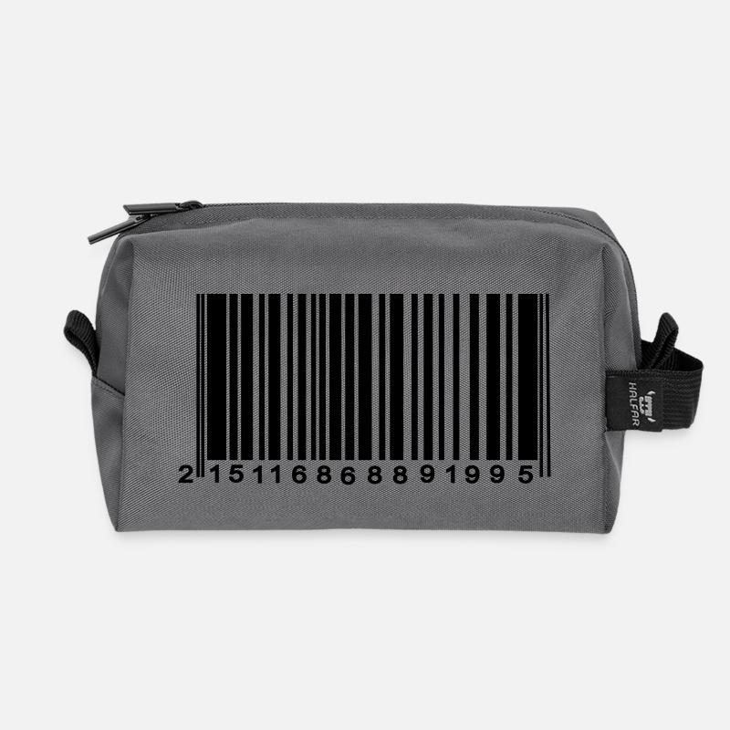 Barcode verschlüsselt - Recycelte Kulturtasche - Anthrazit