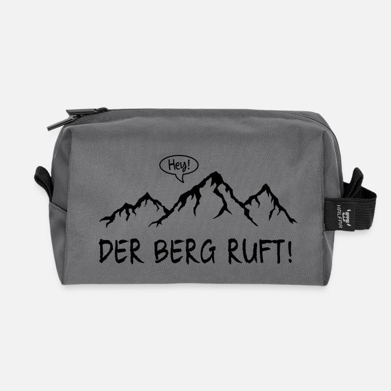 Der Berg ruft! - Recycelte Kulturtasche - Anthrazit
