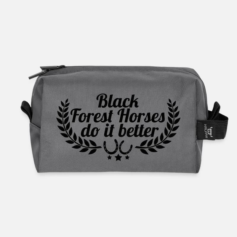 Black Forest Horses - Black Forest - Recycled Toiletry Zip Bag - anthracite