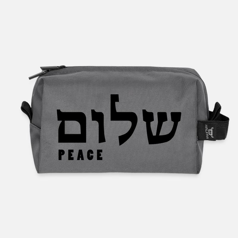 Shalom - hebrew - Recycelte Kulturtasche - Anthrazit