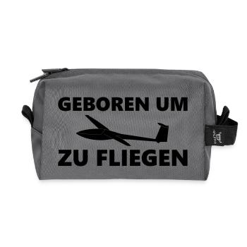 Geboren um zu fliegen Segelflieger Geschenk - Recycelte Kulturtasche - Anthrazit - Vorne