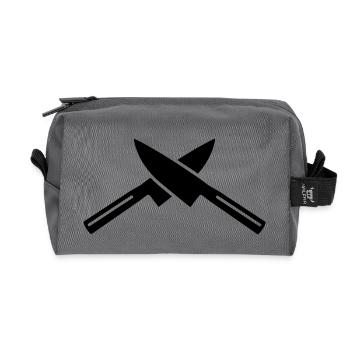 Knife - Recycled Toiletry Zip Bag - anthracite - Front