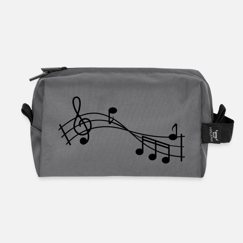 music note - Recycled Toiletry Zip Bag - anthracite