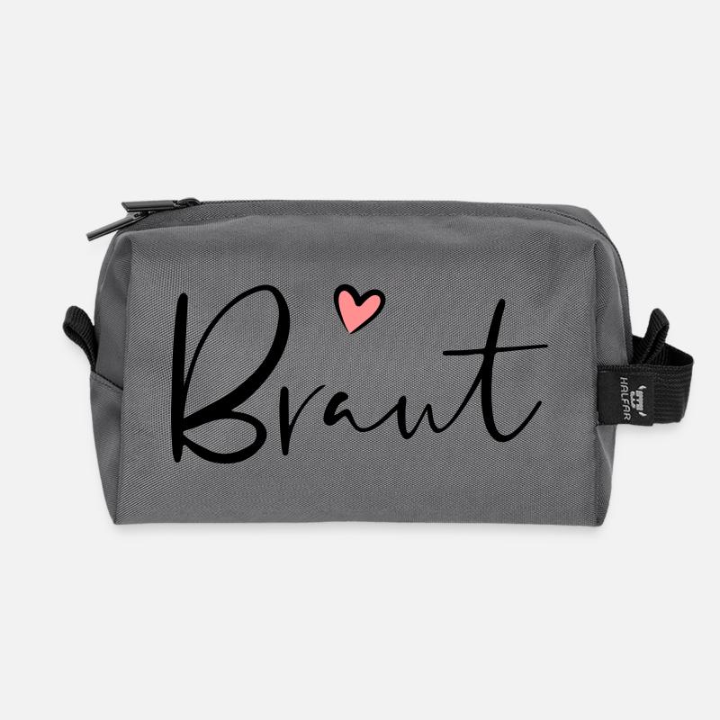 Braut Herz Junggesellinnenabschied Geschenk - Recycelte Kulturtasche - Anthrazit
