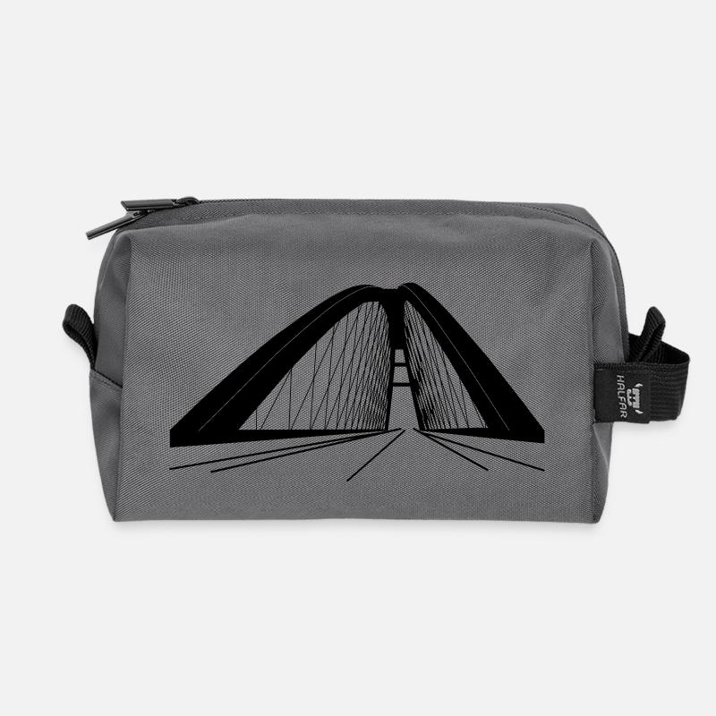 Fehmarnsundbrücke - Recycelte Kulturtasche - Anthrazit