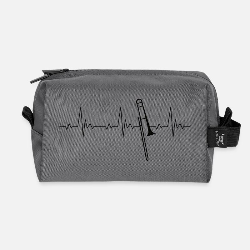 Posaune Heartbeat Frequenz Puls EKG - Recycelte Kulturtasche - Anthrazit
