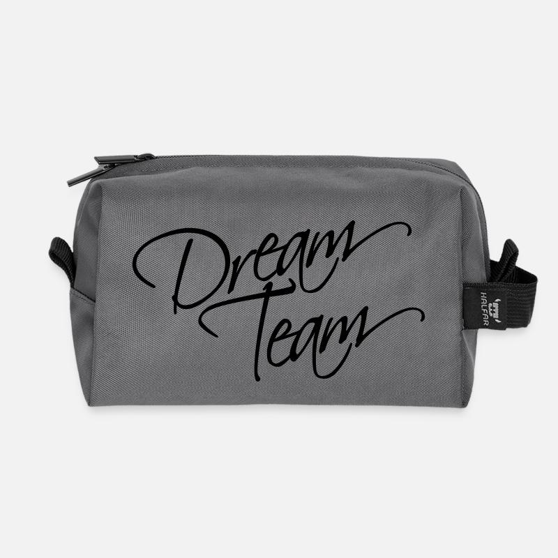 Text Schriftzug Freunde Liebe Paar Pärchen Dream T - Recycelte Kulturtasche - Anthrazit