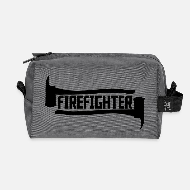 Firefighter Axt Logo - Recycelte Kulturtasche - Anthrazit