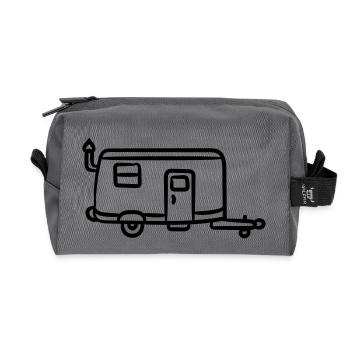 camp , camping, camping , caravan, trekking , hiki - Recycelte Kulturtasche - Anthrazit - Vorne