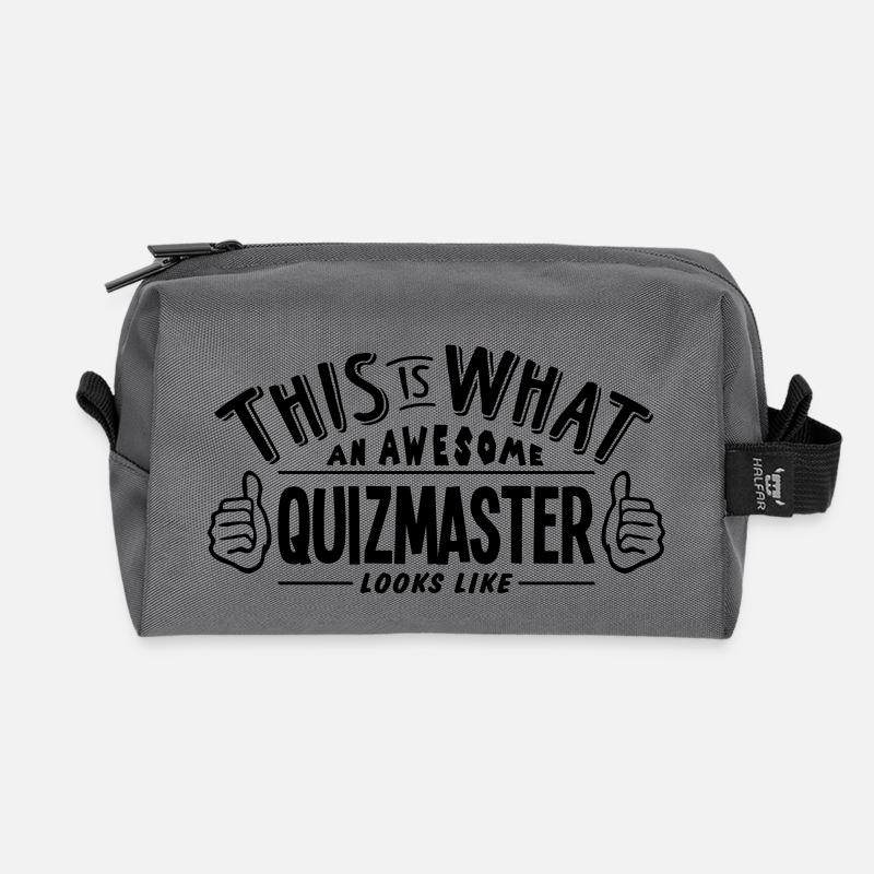 awesome quizmaster looks like pro design - Recycled Toiletry Zip Bag - anthracite