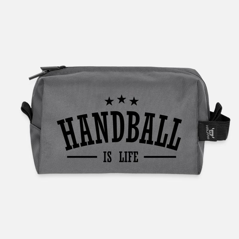 handball is life 3 - Recycelte Kulturtasche - Anthrazit
