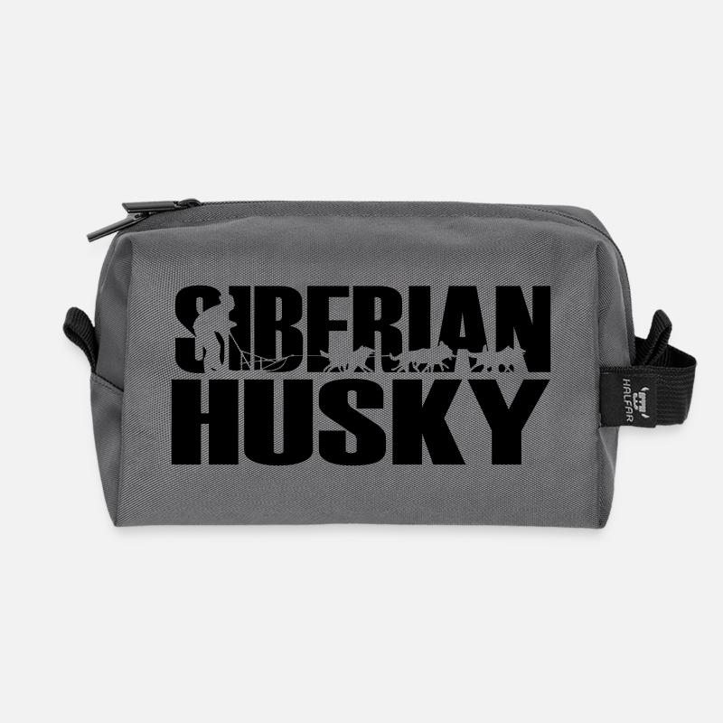 Schlittenhunde Siberian Husky - Recycelte Kulturtasche - Anthrazit