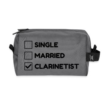 Clarinet Clarinetist Music Clarinette Musique - Recycled Toiletry Zip Bag - anthracite - Front
