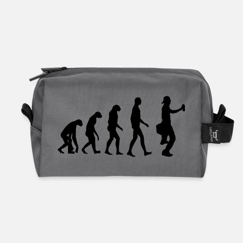 Graffiti / Tag / Writer / Street Art / Graff - Recycled Toiletry Zip Bag - anthracite