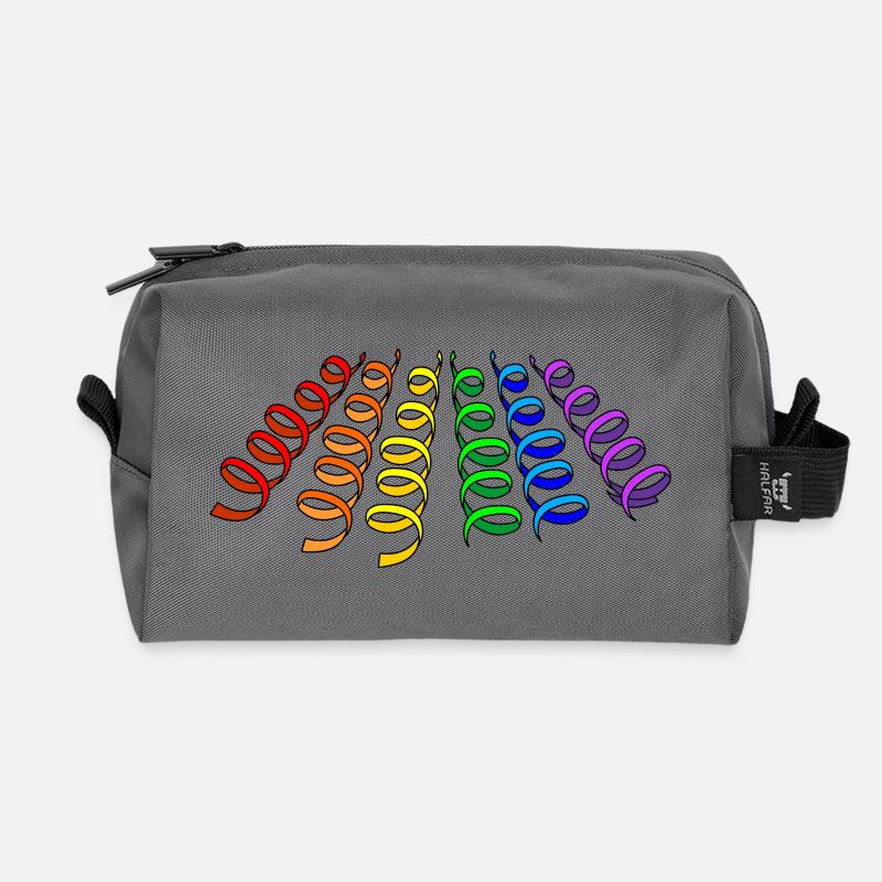 Girlanden Regenbogen - Recycelte Kulturtasche - Anthrazit