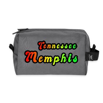 Memphis Tennessee Regenbogen Design - Recycelte Kulturtasche - Anthrazit - Vorne