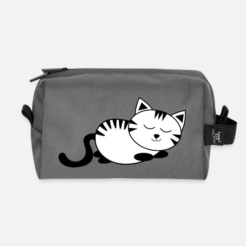schlafende Katze kawaii Katze Katzenshirt Geschenk - Recycelte Kulturtasche - Anthrazit