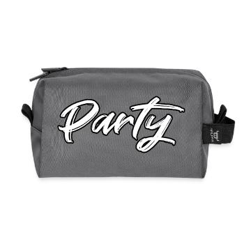 Party - Recycled Toiletry Zip Bag - anthracite - Front