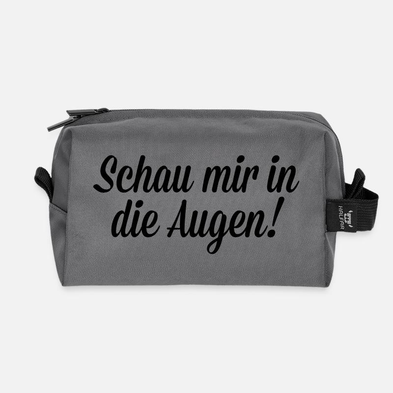 Schau mir in die Augen - Recycelte Kulturtasche - Anthrazit