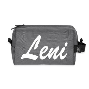 Lène - Trousse de toilette en tissu recyclé - anthracite - Devant