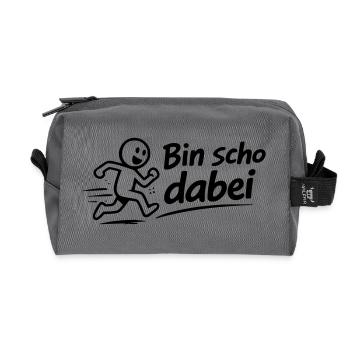 Bin scho dabei - Recycelte Kulturtasche - Anthrazit - Vorne